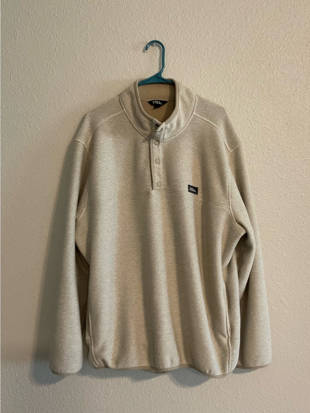 Eddie Bauer Beige Snap-Up Fleece Pullover
